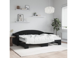Vidaxl Sofá-cama Com Gavetão E Colchões 80x200 Cm Veludo Preto