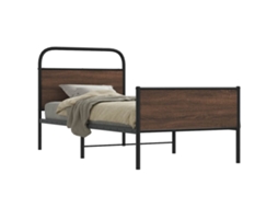 Vidaxl Estrutura Cama S/ Colchão Derivados Madeira Carvalho Castanho
