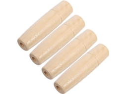 Conjunto De 4 Cabos De Madeira Bege Para Pastas, Encaixe De 7 Mm