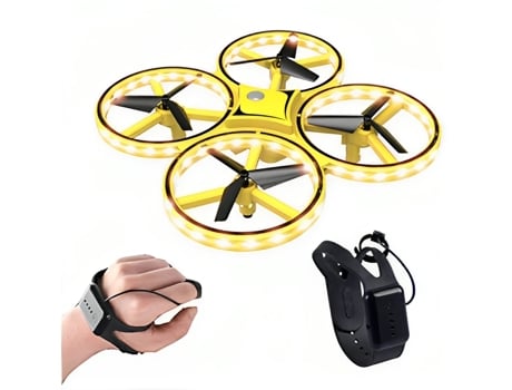 Mini Drone SPOTYKIDS com Controlo Remoto Manual Luzes Incríveis e Prevenção de Obstáculos