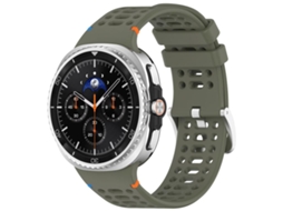Bracelete Silicone para Samsung Galaxy Watch 8 / 8 Classic Duas Cores Verde exército XIAOMOYU