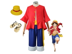 Conjunto Completo de Chapéu e Sapatos de Cosplay One Piece Luffy 150
