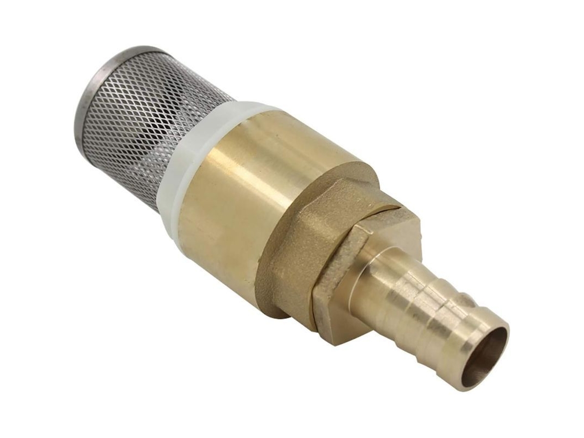 Válvula de retenção com filtro de pé, 19 mm, cor bronze dourado, 1 peça.