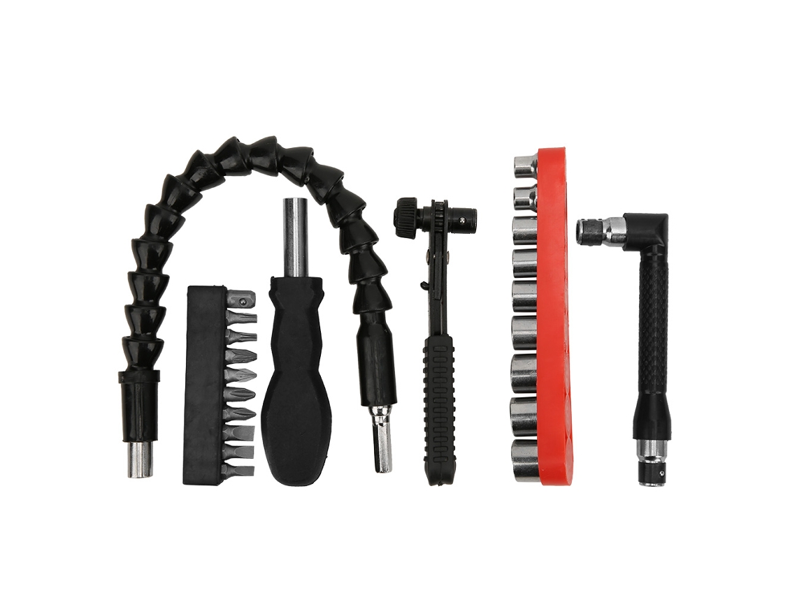 Conjunto De 23 Bits Flexíveis Para Chave De Fenda, Em Aço Carbono, Para Uso Com Furadeira Elétrica