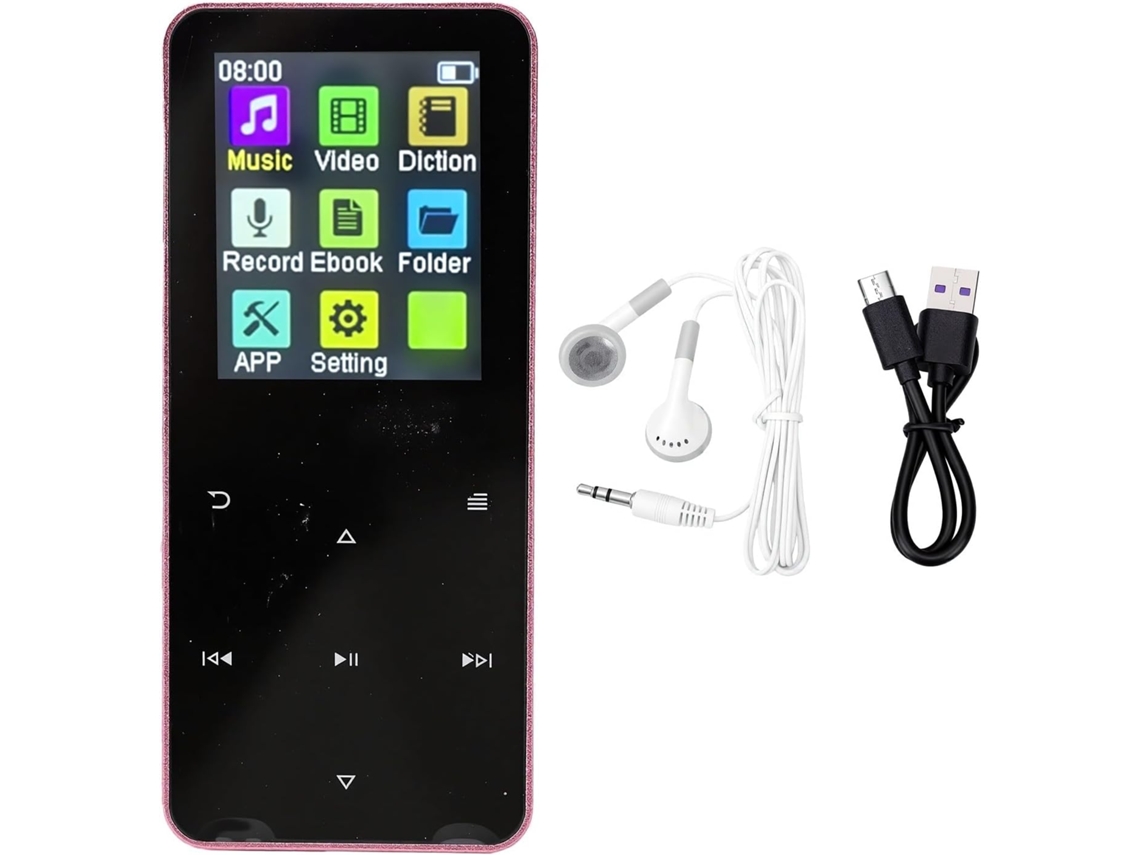 Lecteurs Mp3 Lecteur Mp4 Bluetooth, Écran Portable, Enregistreur Fm Hifi 7 Modes Sonores, Vocal Radio (pink)