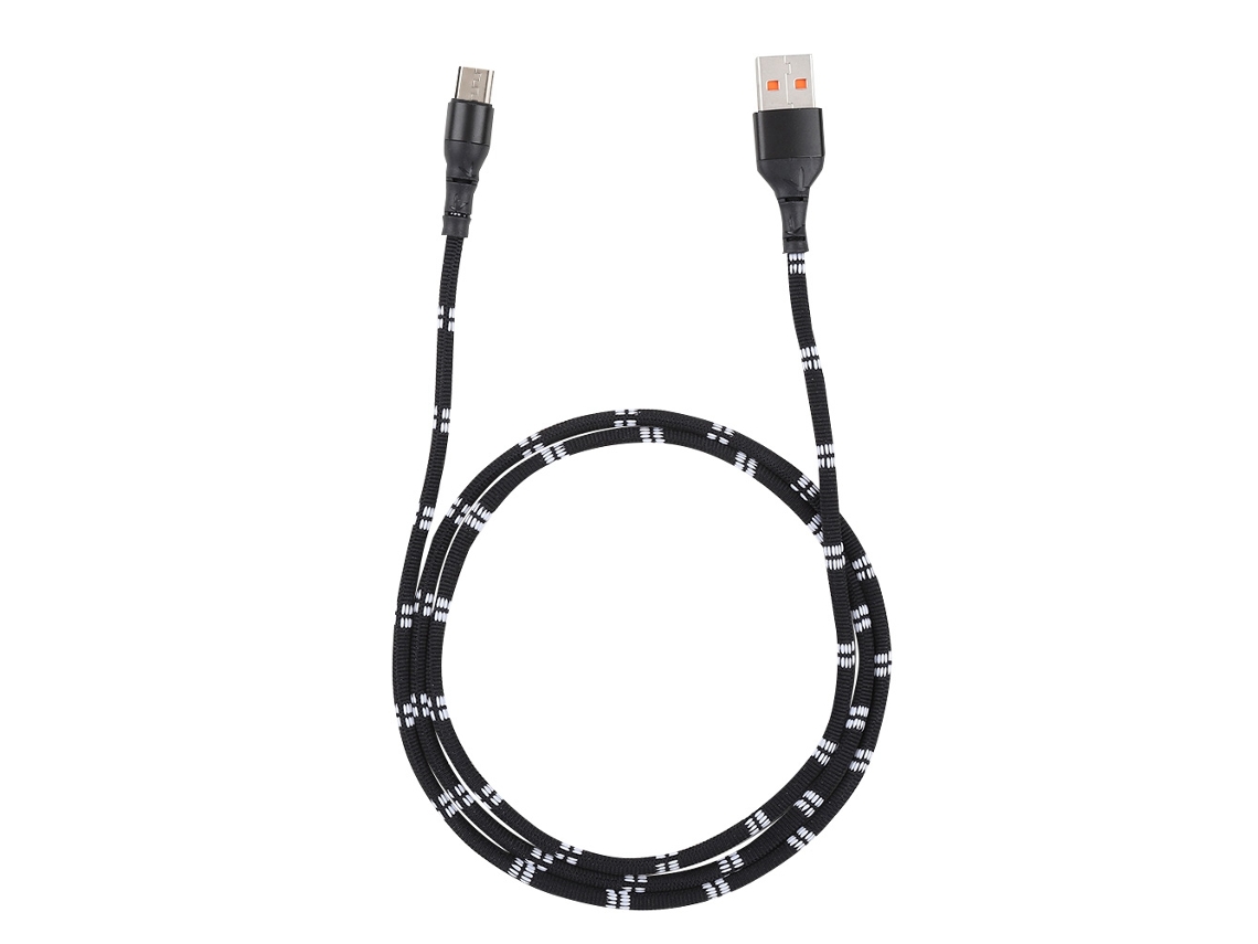 Cabo de Dados Micro Tecido EOOCOO (Preto, Android)