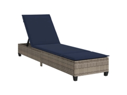 Espreguiçadeira Vidaxl Cinzeto Rattan / Vime (55x200x25,5cm)