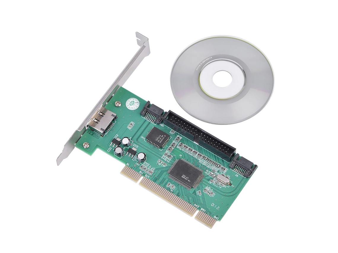 Placa De Controlador Raid Com Interface Pci Para 2 Sata, 1 Esata E 1 Ide