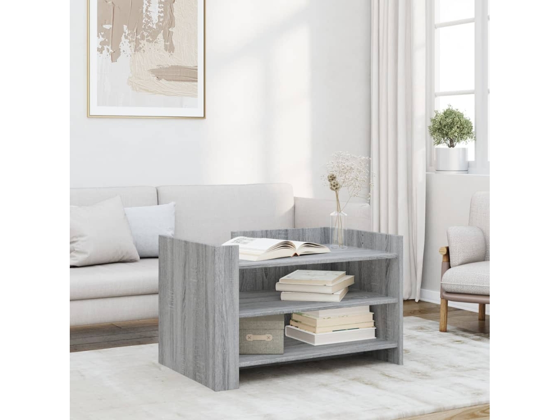 Vidaxl Mesa De Centro 80x50x50 Cm Derivados De Madeira Cinzento Sonoma