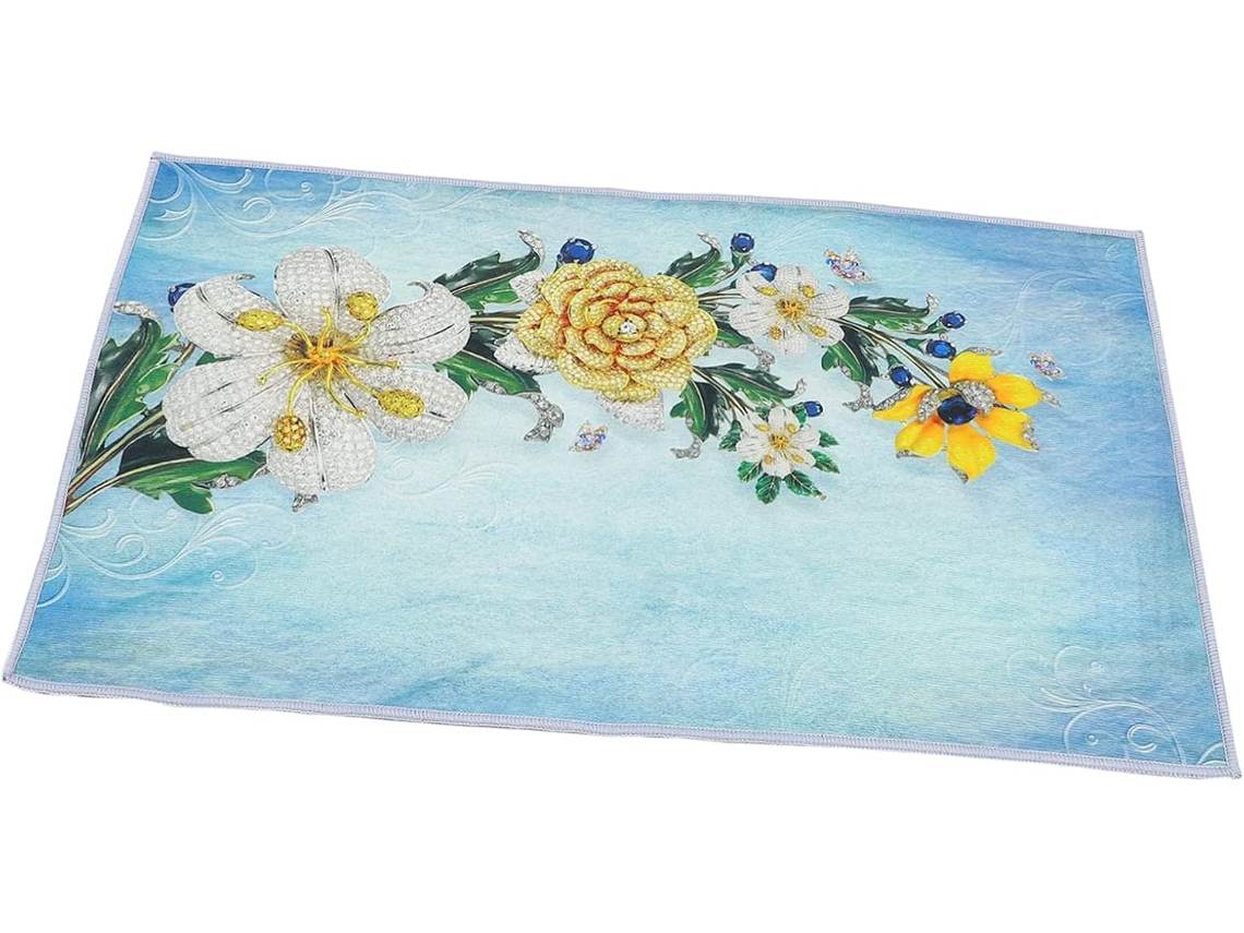 Tapete Antiderrapante Para Casa, Tapete Absorvente Com Estampa Floral Para Banheiro Ou Entrada, Almo Gokoco
