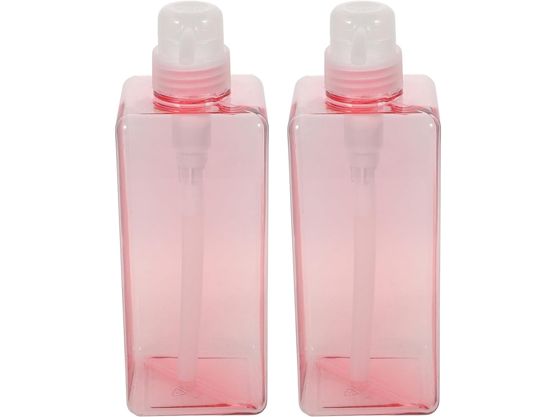 Dispensador De Líquidos Com Bomba, Quadrado, 650ml, Em Petg, Pacote Com 2 Unidades.