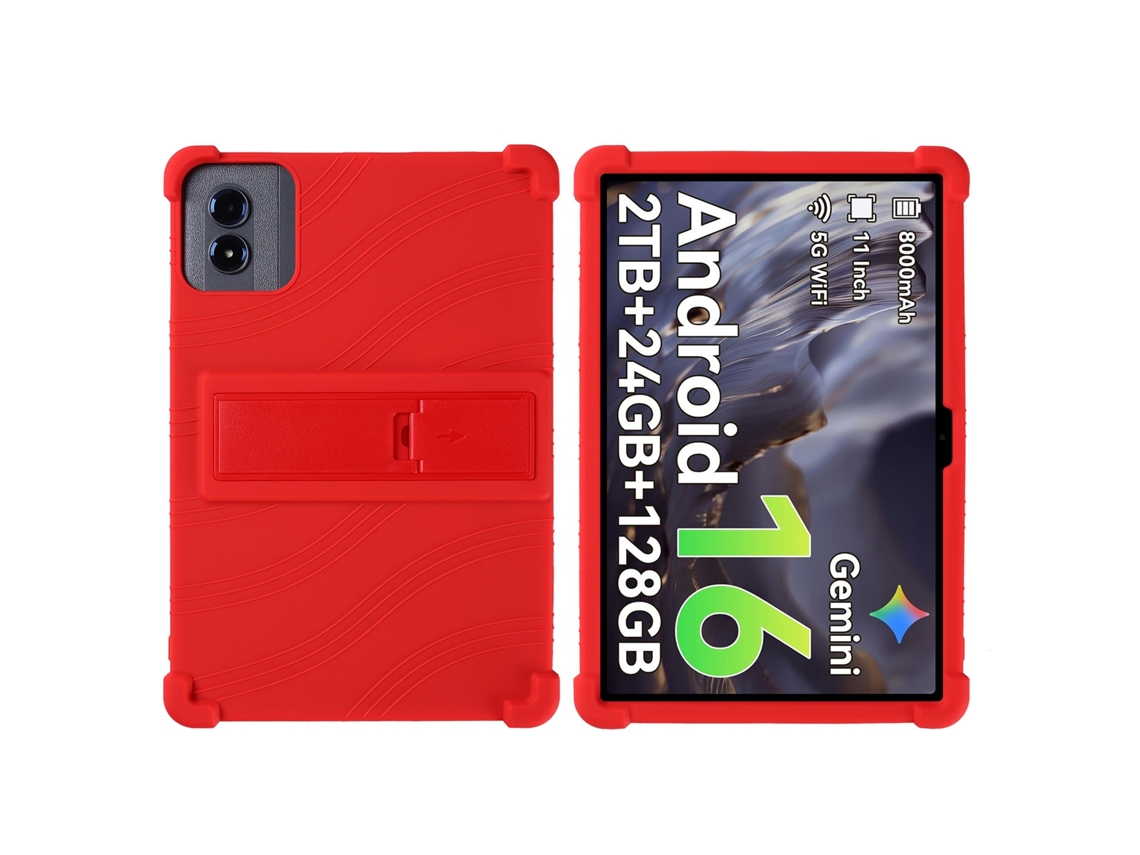 Capa Tressino Para Tabwee T50 11 Polegadas Com Suporte Resistente A Impactos Vermelho