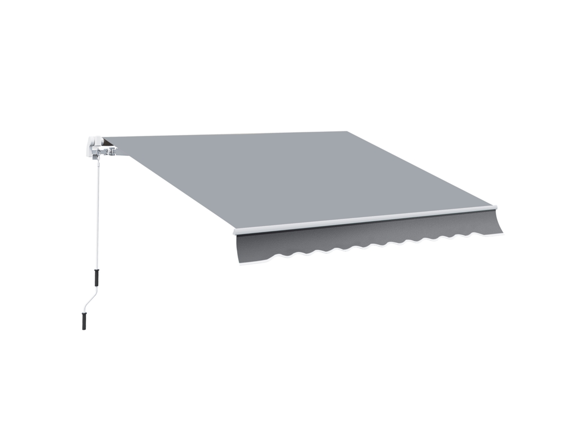 Toldo de Alumínio e Poliéster (cinza, Réplica, 295x245cm, Manivela)