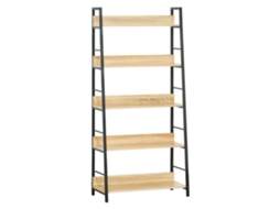 Estante de Madeira com Design Moderno 4 Prateleiras Branco ZACHARY