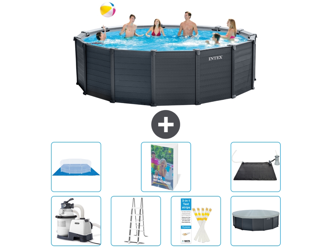 Piscina Graphite Panel Redonda 478x124 Cm 6 peças S562 INTEX