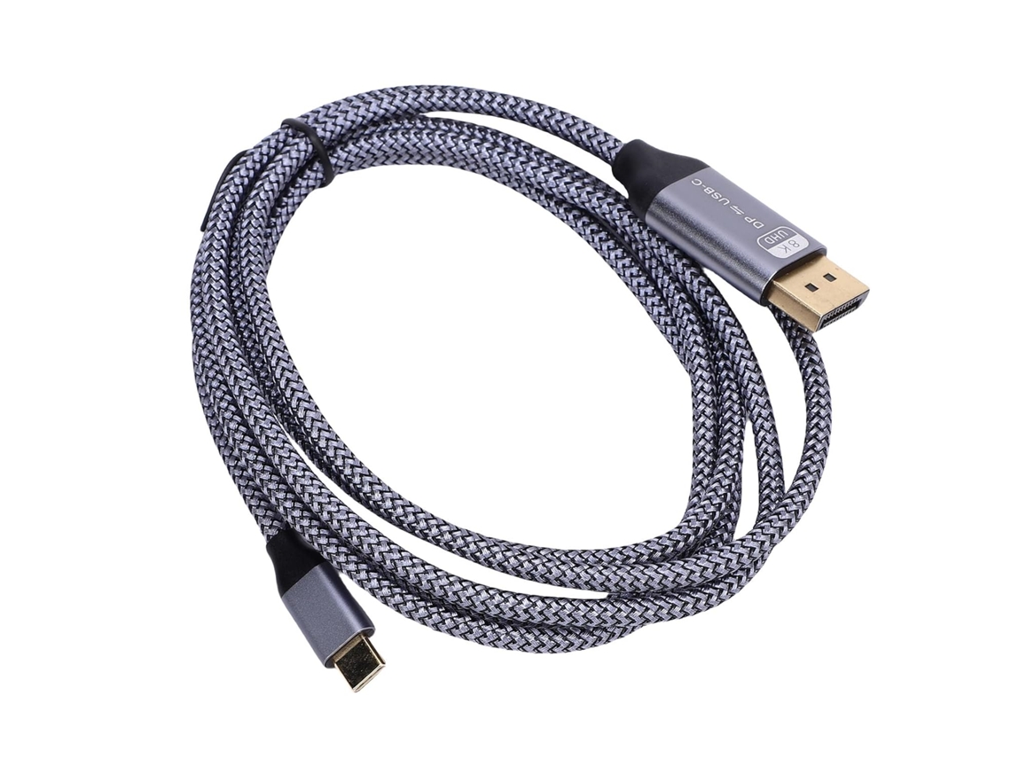 Cabo Usb-c Para Displayport, 8k 60hz, Trançado, Laptops Pro E Air,