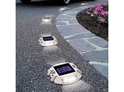 Luzes Solares Brancas De 6 Led Para Entrada De Veículos, Escadas E Caminhos
