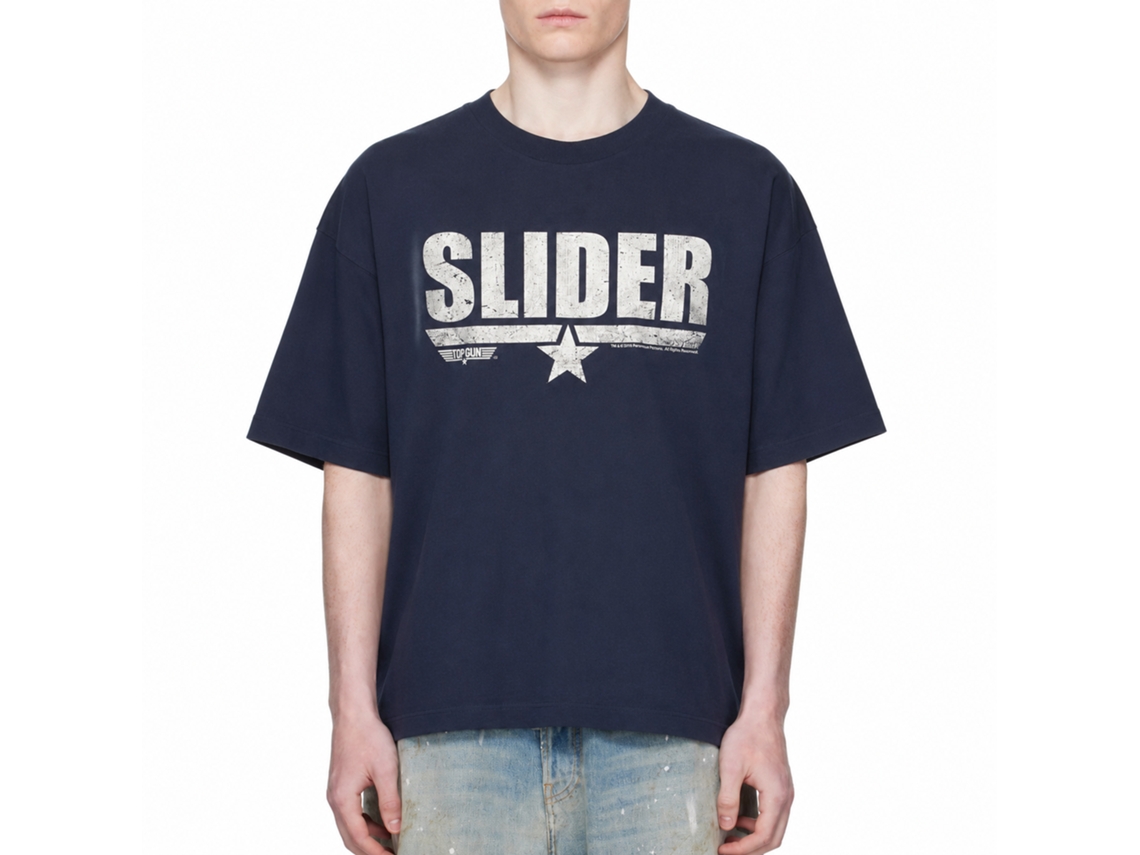Rockinstone Top Gun Movie Slider Navy Adult T-shirt Size:xxl