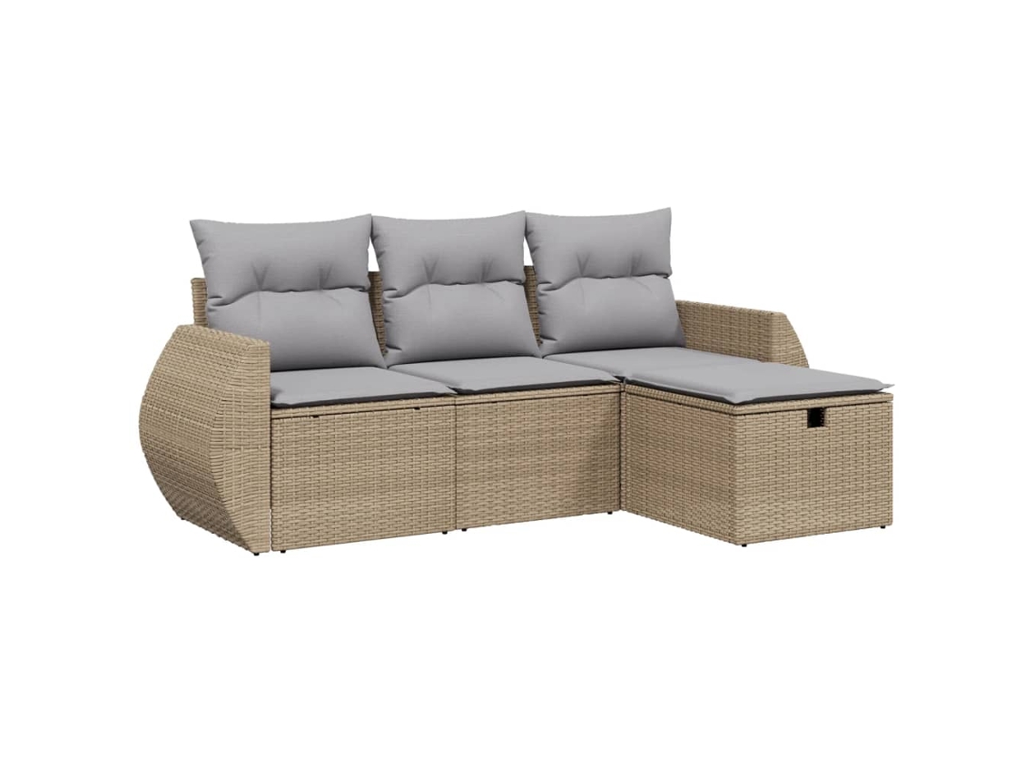 Garden Sofa Set, Garden Sofa Sets Vidaxl Bege Rattan / Vime (n/a)