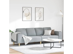 Vidaxl Sofá De Sala De Estar Cinzento-claro 250 X 77 X 76 Cm Poliéster