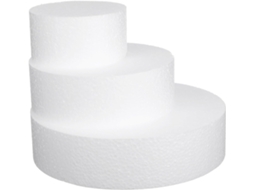 Conjunto de 3 moldes redondos de espuma para bolo, para praticar.
