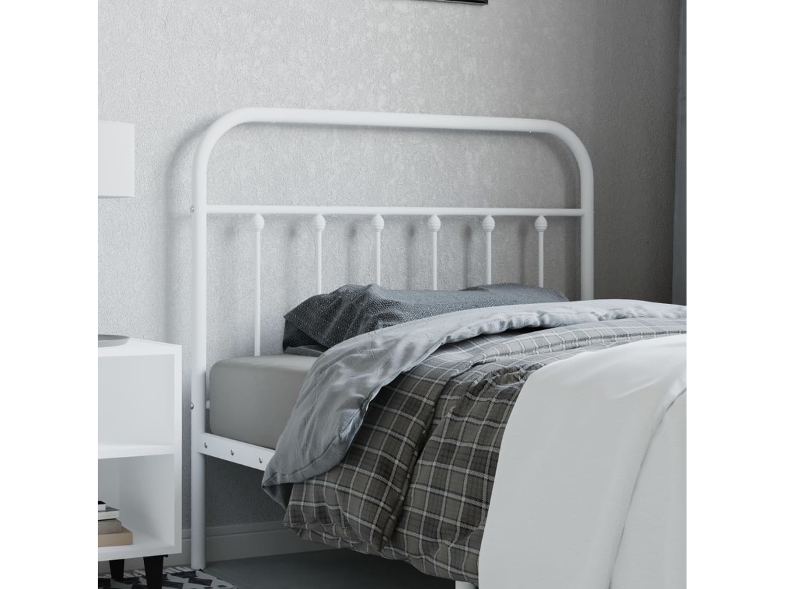 Cabecero de metal blanco de 107 cm