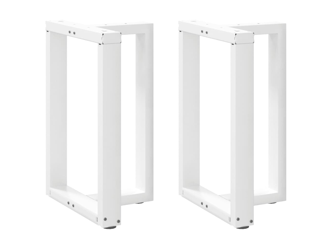 Vidaxl Pés Para Mesa De Jantar Em Forma De T, 2 Peças, Branco, 50x35x(72-73) Cm, Aço