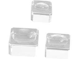 Conjunto Inoomp Com 3 Bases Transparentes Para Bolas De Cristal, 3, 50x 3, 50x 2, 00cm Suporte Decorativo Prático Para