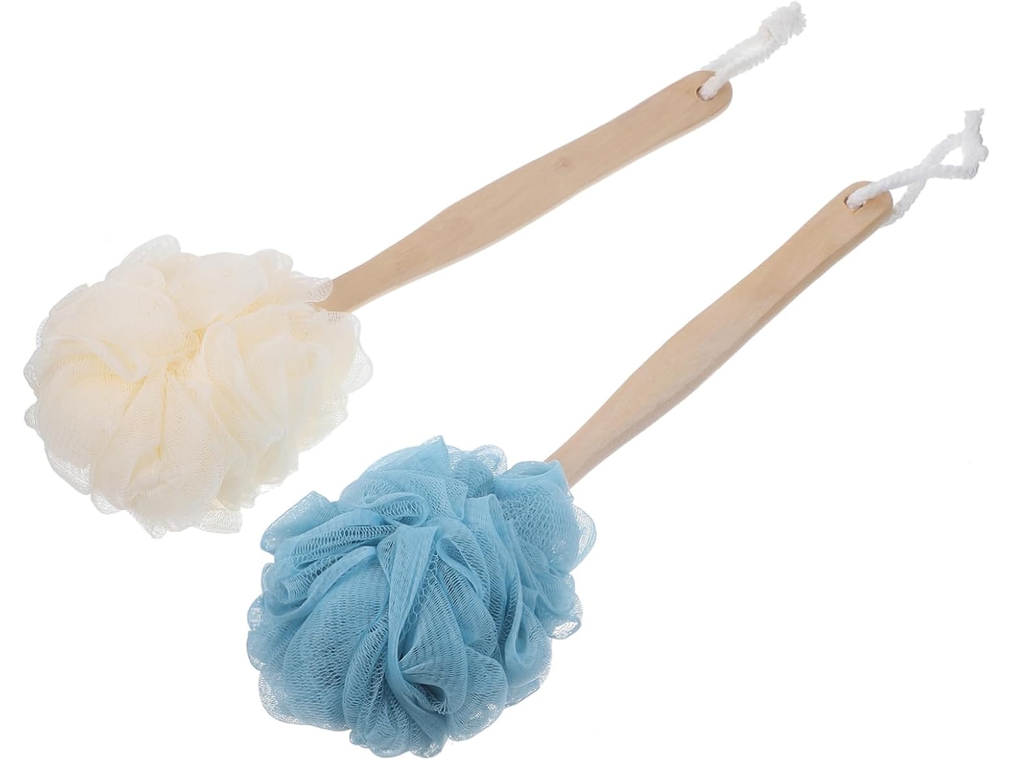 Conjunto De 2 Escovas Madeira Com Cabo Longo Ounona Para Esfoliação E Fácil Limpeza Áreas Difíceis, Para Uso Doméstico