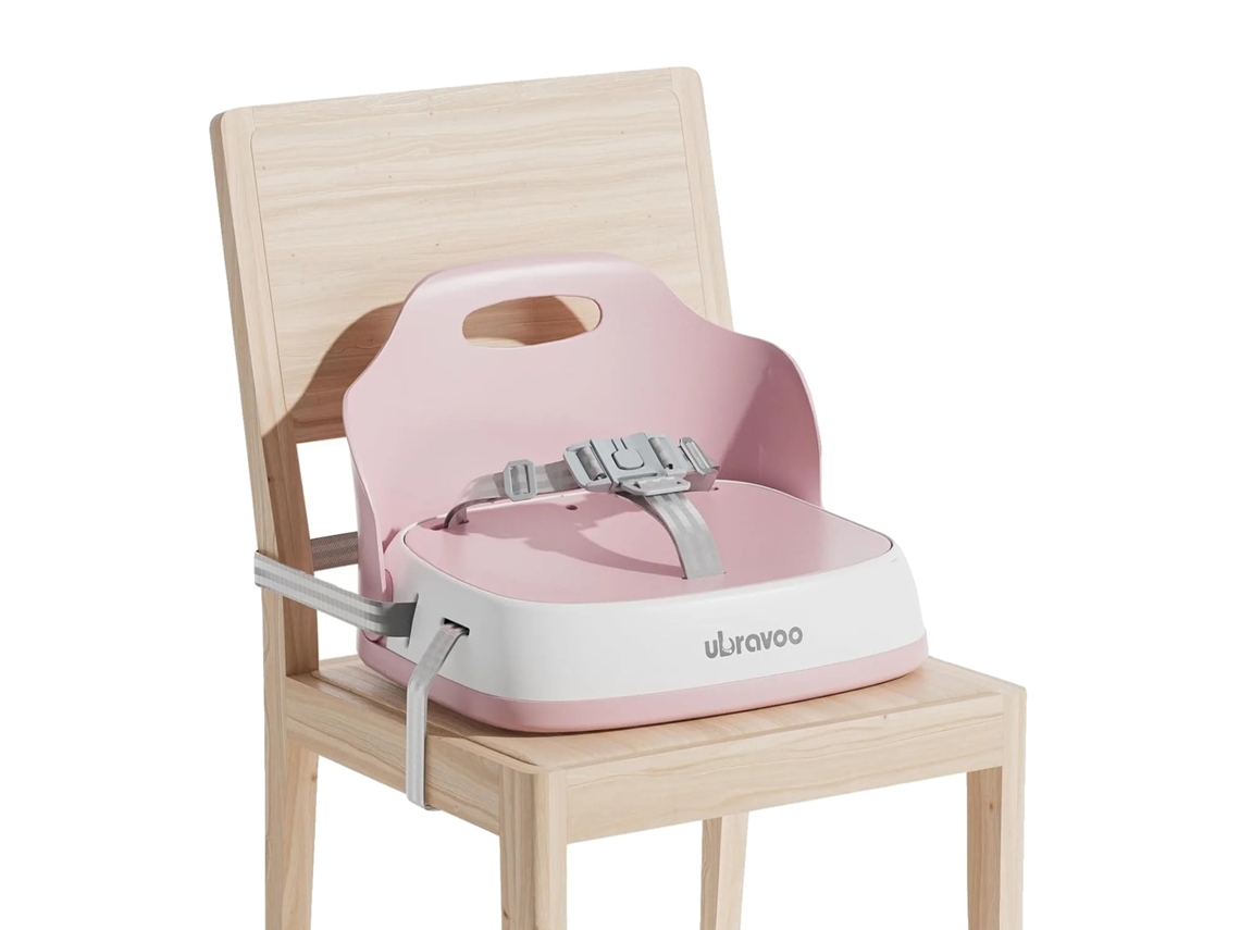 Assento Elevatório, Design Portátil, Cinto De Segurança, Rosa