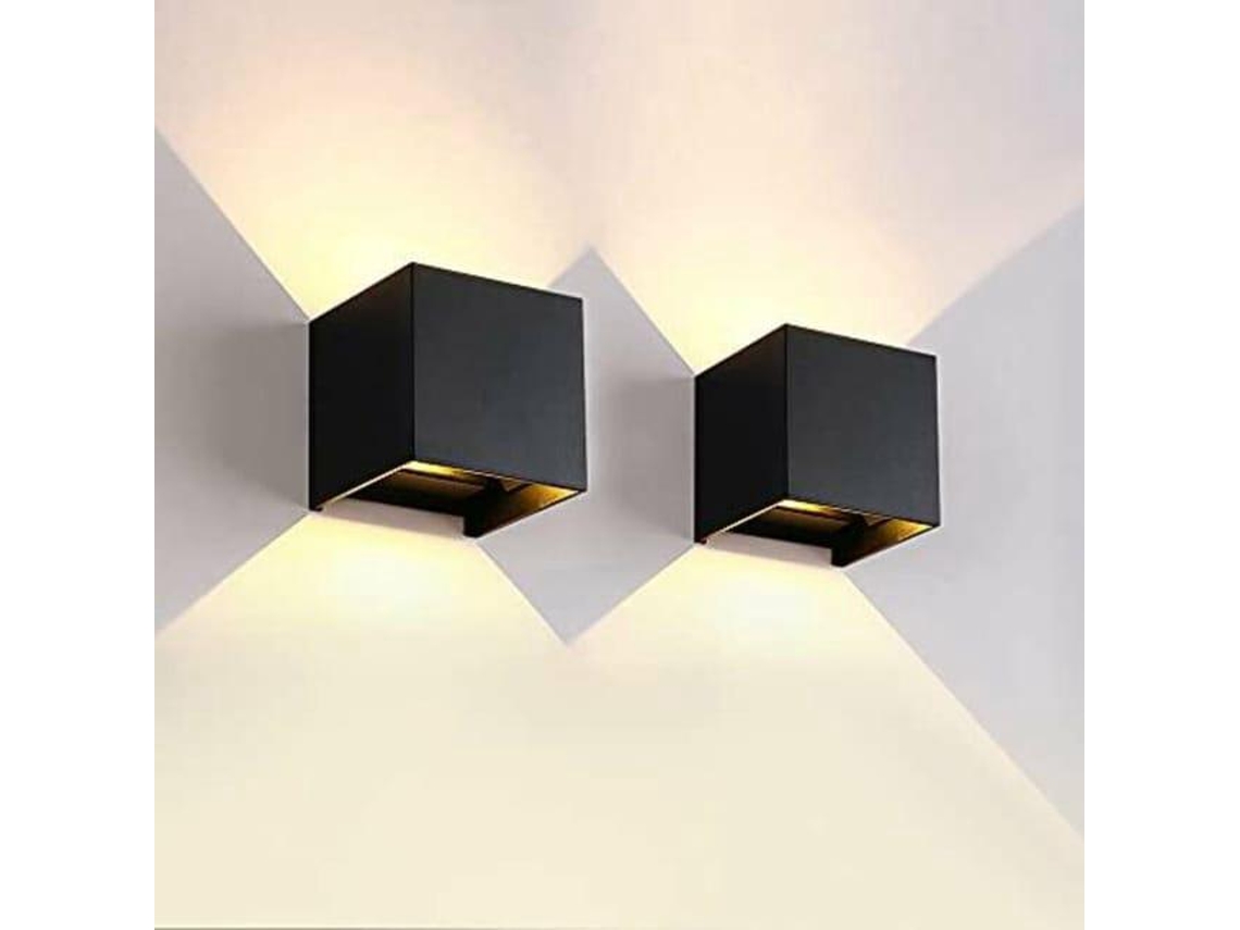 Lote De 2 Plafonniers De Parede Led 12w,moderno,luz Branca Quente 3000k,preto Quadrado Para Quarto,sala,jardim Btforus