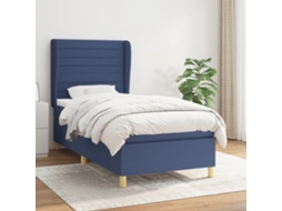Vidaxl Cama com Molas/colchão 90x190 Cm Tecido Azul