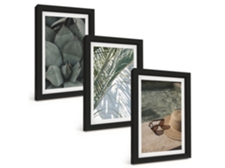 Composição De Quadros Férias Com Plantas Tropicais Espelharte (3 Peças 20x30 Cm)