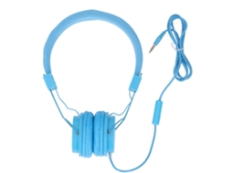 Fone De Ouvido Com Fio De 3,5mm Com Microfone, Estéreo Dobrável Para Pc, Laptop, Telefone, Músicas, Chamadas E Jogos, Azul