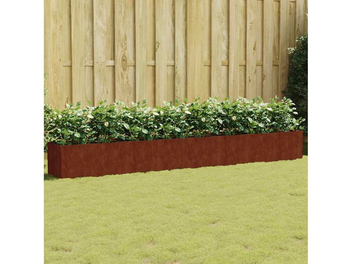 Vidaxl Canteiro Elevado De Jardim 360x40x40 Cm Aço Corten