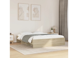 Estrutura Cama S/ Colchão Derivados De Madeira Carvalho Sonoma