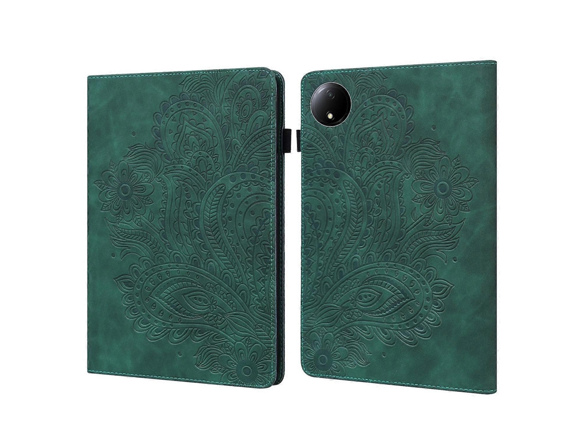 Capa De Couro Para Tablet Xiaomi Redmi Pad Se 4g 8,7 Polegadas Com Estampa De Flor De Pavão E Porta Cartões Slowmoose