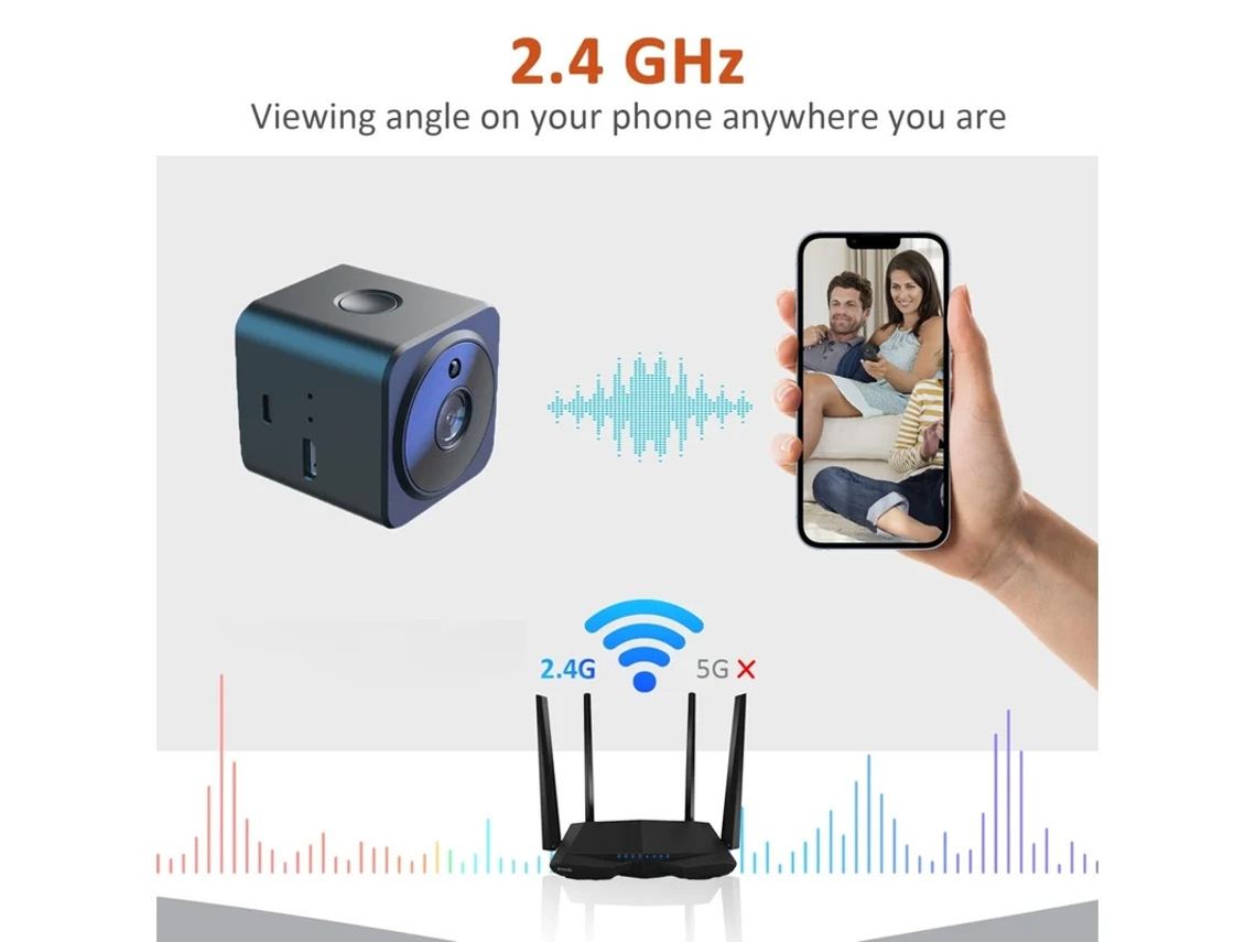 Câmera Espiã Oculta 1080p em Hd, wi-Fi Mini Câmera Sem Fio Kunibu Pequena Com Visão Noturna Câmera Para Cachorro De Estimação Câmera De Yizhood
