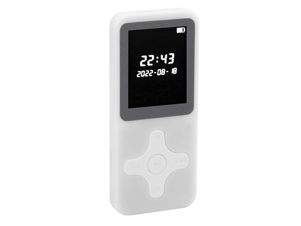Player Mp3 Bluetooth 5.0 Com Tela Lcd 1.77in, Rádio Fm, Gravador, Relógio Alarme, 16gb Branco