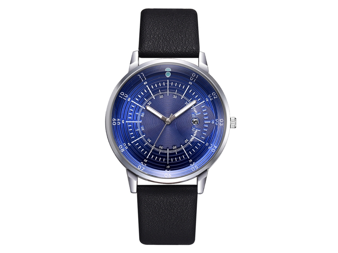 Relógio Masculino de Quartzo com Pulseira de Couro Pu e Calendário Estilo Claro