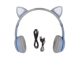 Fones de ouvido Bluetooth TWS com microfone, orelhas de gato EOOCOO