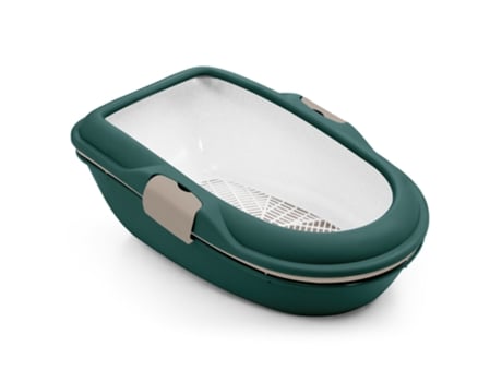 Caixa de Areia STEFANPLAST Furba Chic para Gatos (59x39x22 cm - Verde)