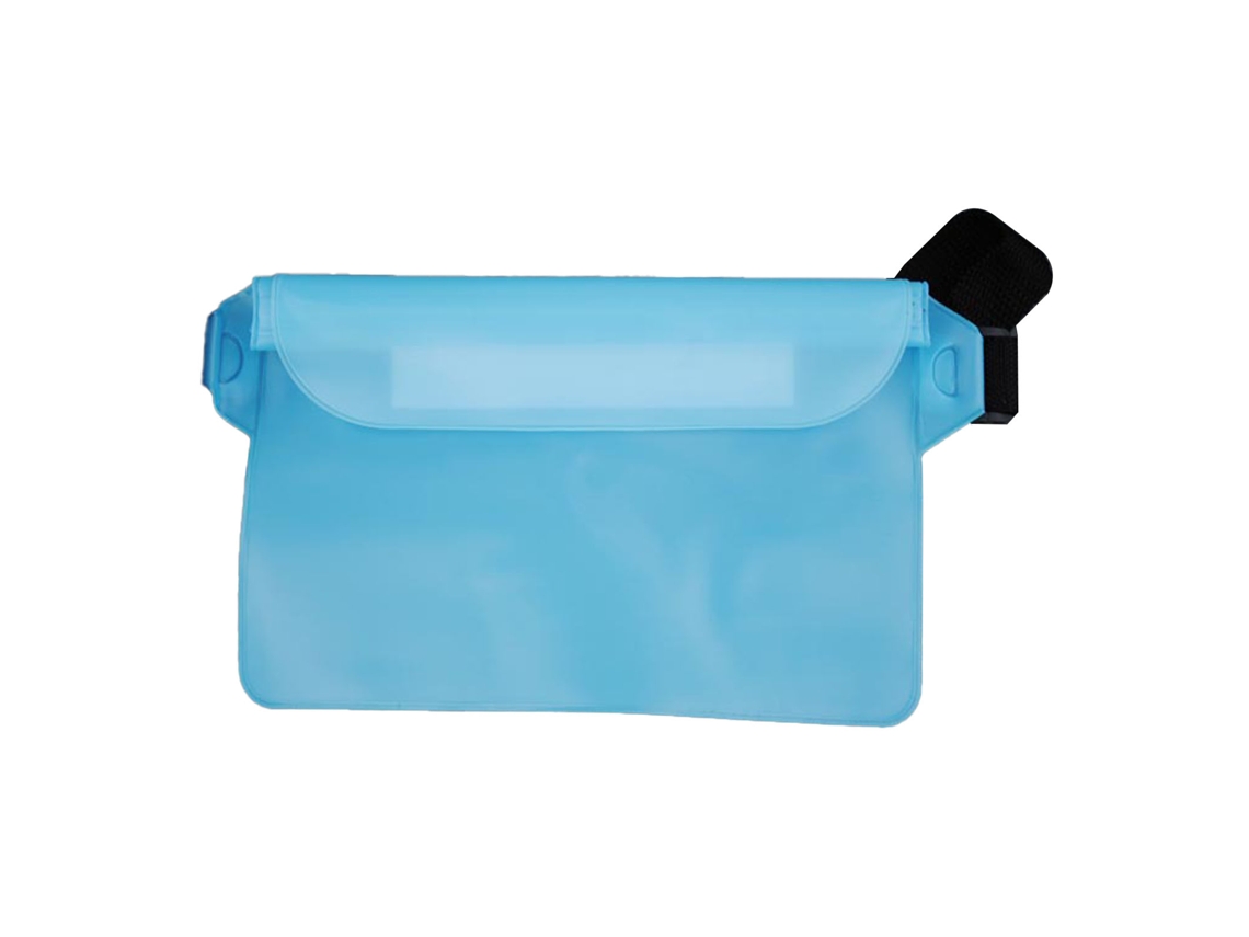Bolsa Cintura Impermeável Com Alça Ajustável Pvc Touchscreen Para Praia Natação Kayak Azul Claro