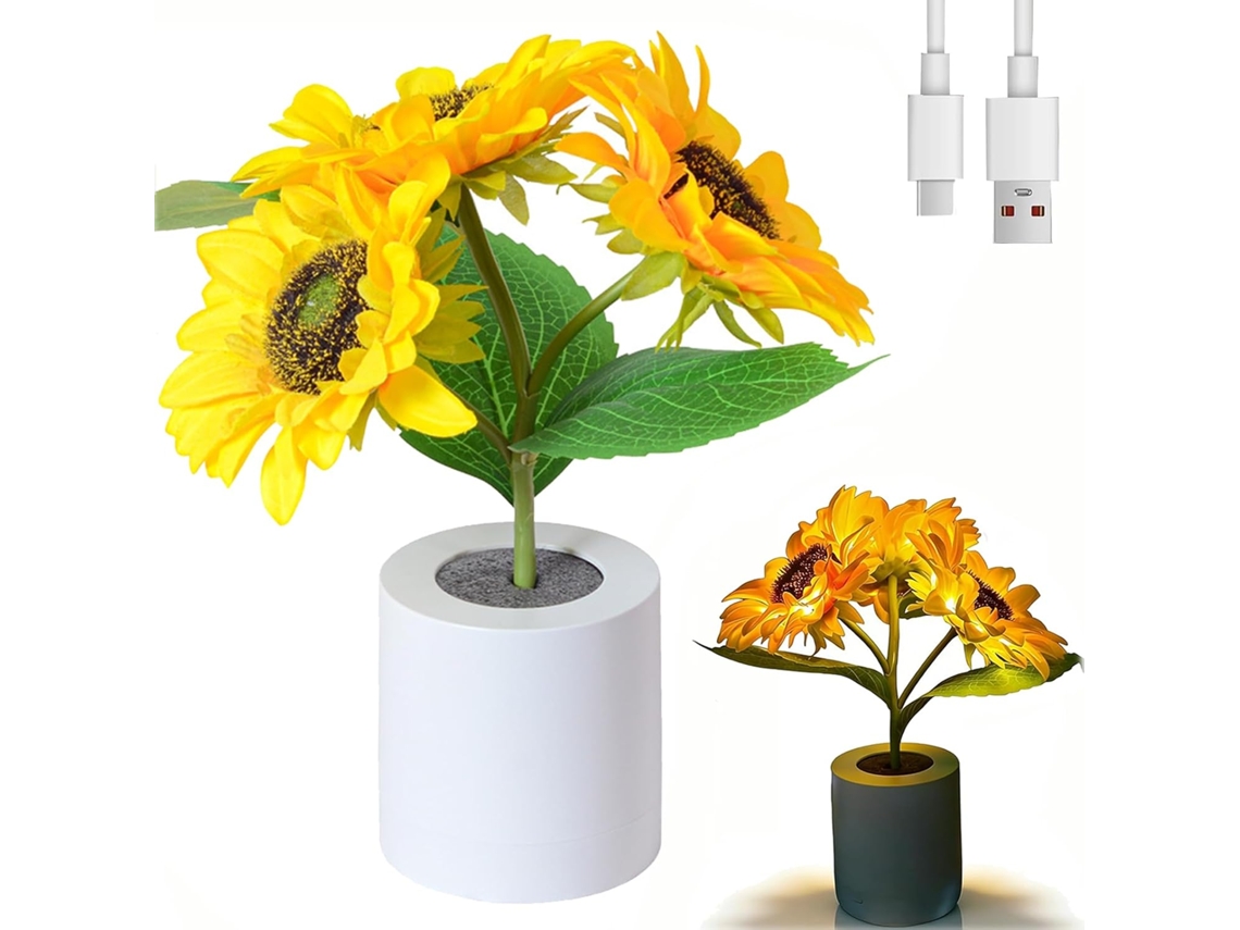 Luminária Girassol Cintilante, Luzes De Para Interior, 3 Cores Com