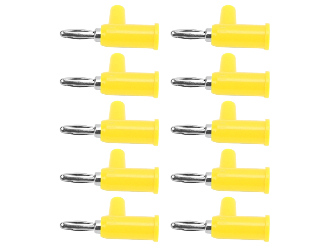 10 Peças Conector Banana Empilhável 4mm Latão Sem Solda Para Acessórios De Segurança Amarelo