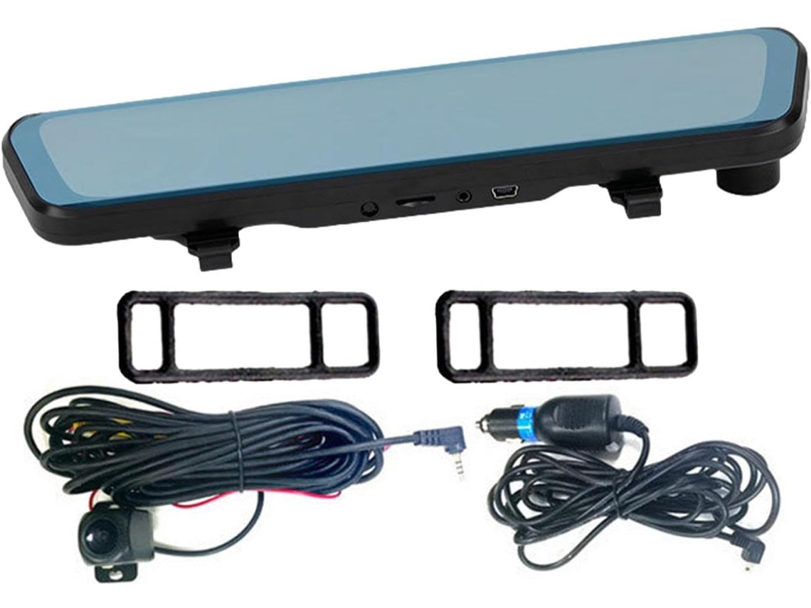 Câmera Veicular com Espelho Retrovisor Câmera Traseira de 10 Polegadas e Resolução 1080p - Dashcam com Tela SFUSHOS
