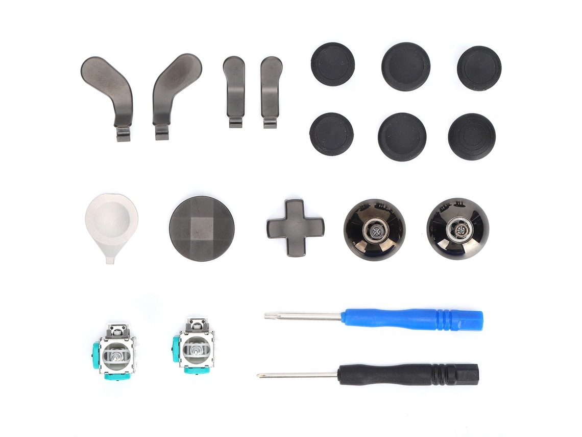 Kit de 19 botões de reposição em metal para gamepad, com ferramentas, para controle Xbox One Elite 2 CHABERLU