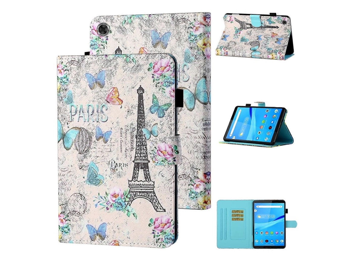 Capa De Couro Inteligente Para Tablet Lenovo Tab M10 De 3ª Geração Com Desenho Colorido E Costura.