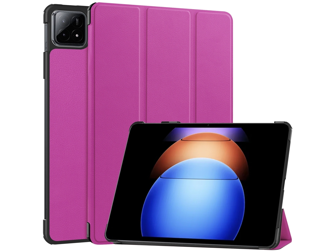Elysve Capa Para Tablet Para Xiaomi Mi Pad 6s Pro Roxo ( ), 12,4 Polegadas, Protetora Dobrável Em Três Partes