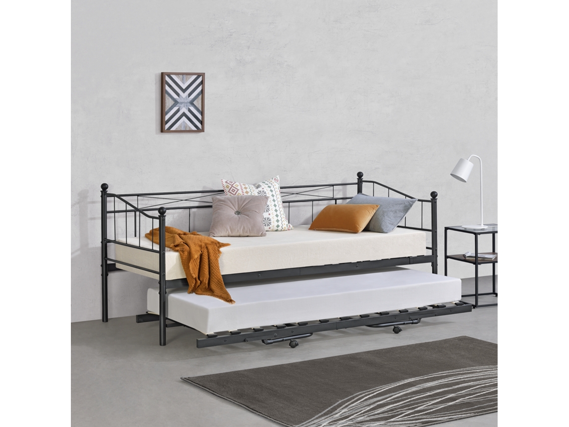 Cama [EN.CASA] (Metal - Preto - 90x200 cm)